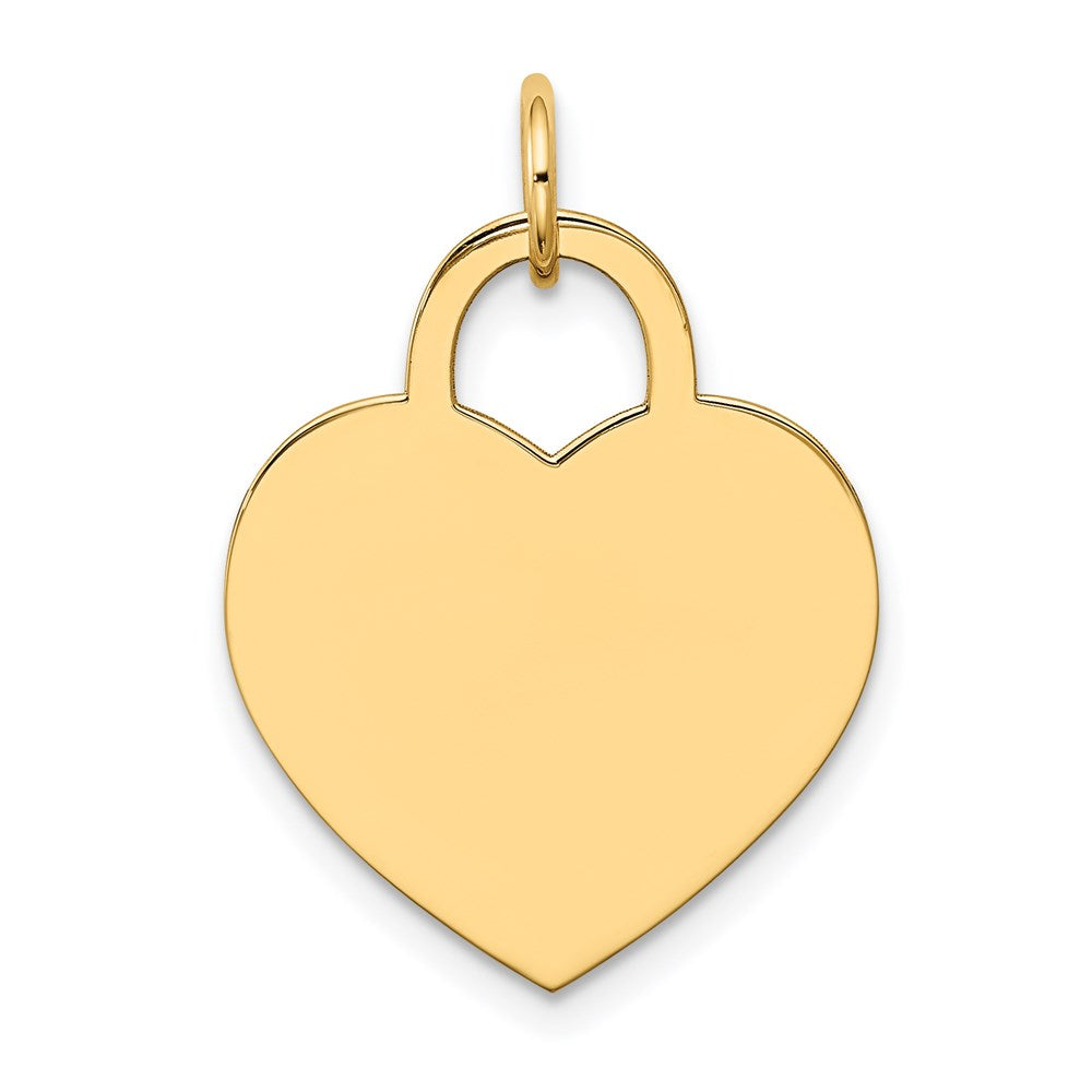 14k Plain .027 Gauge Engravable Heart 22x Disc Charm