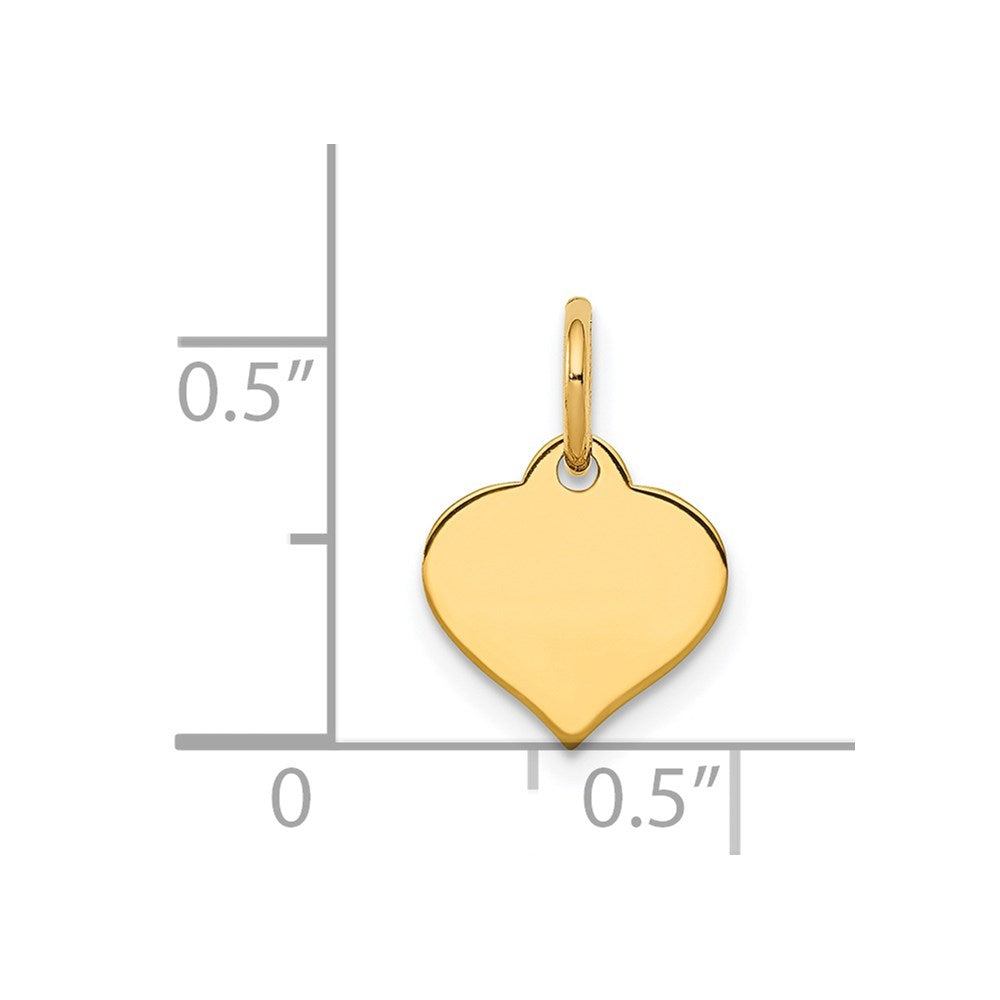14k Plain .009 Gauge Engraveable Heart 10x Disc Charm