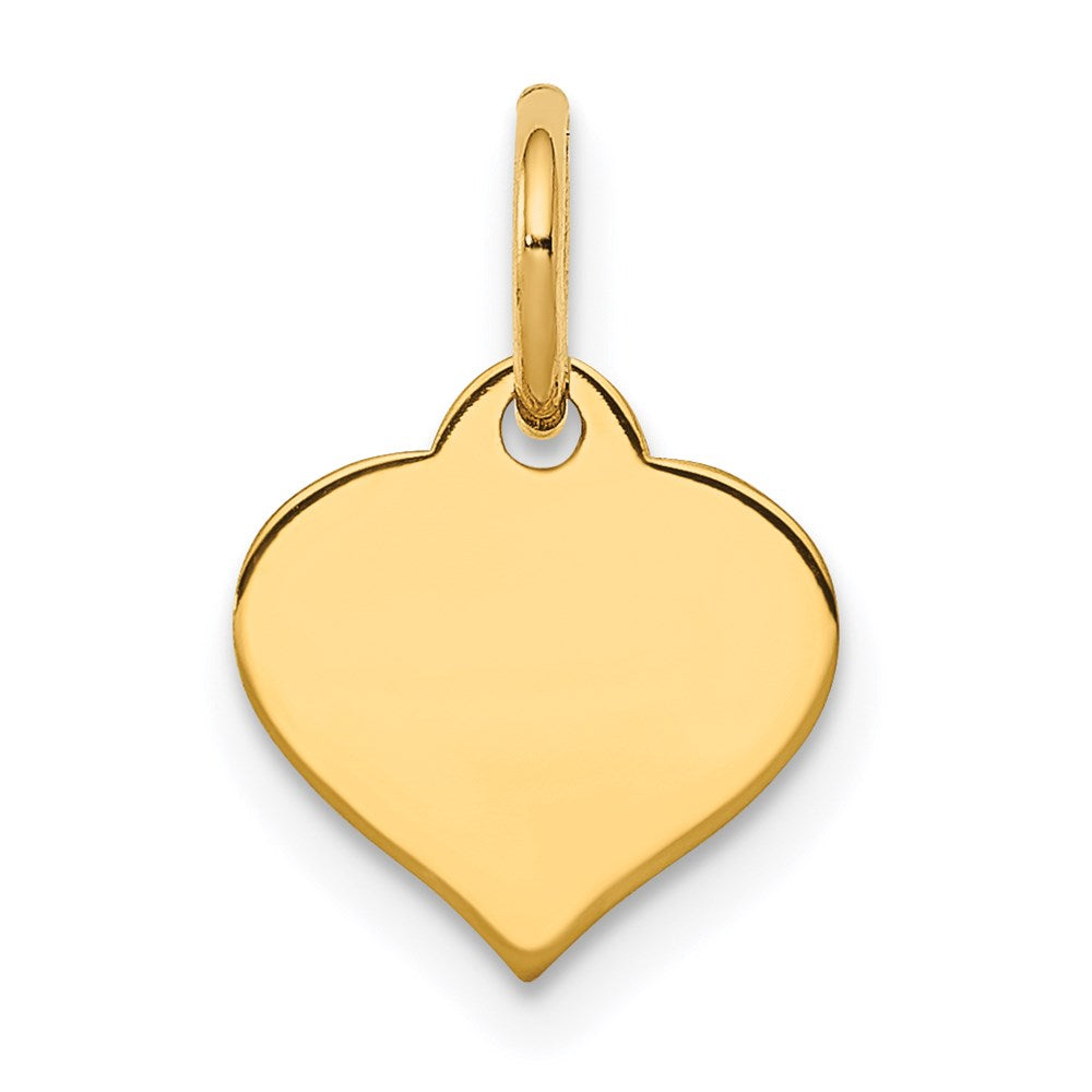 14k Plain .013 Gauge Engraveable Heart 10x Disc Charm