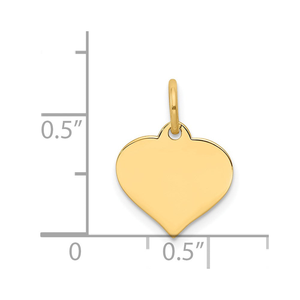14k Plain .009 Gauge Engraveable Heart 14x Disc Charm