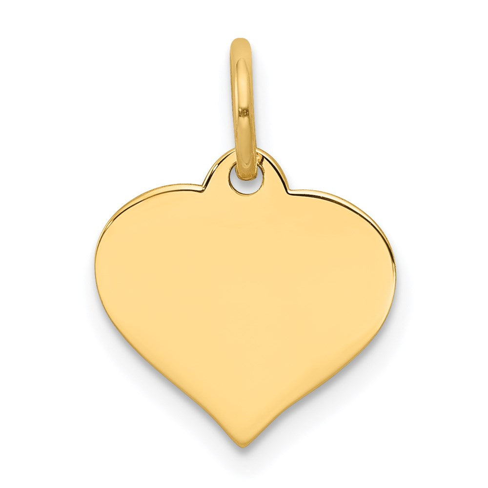 14k Plain .027 Gauge Engraveable Heart 14x Disc Charm