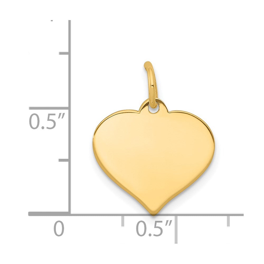 14k Plain .013 Gauge Engraveable Heart 15x Disc Charm