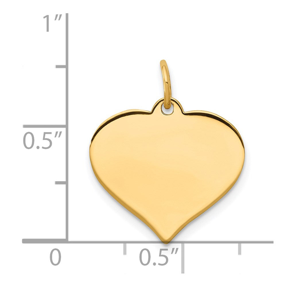 14k Plain .009 Gauge Engraveable Heart 16x Disc Charm