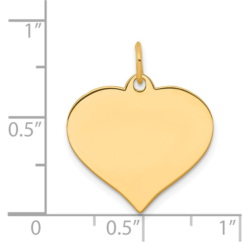 14k Plain .035 Gauge Engraveable Heart 19x Disc Charm