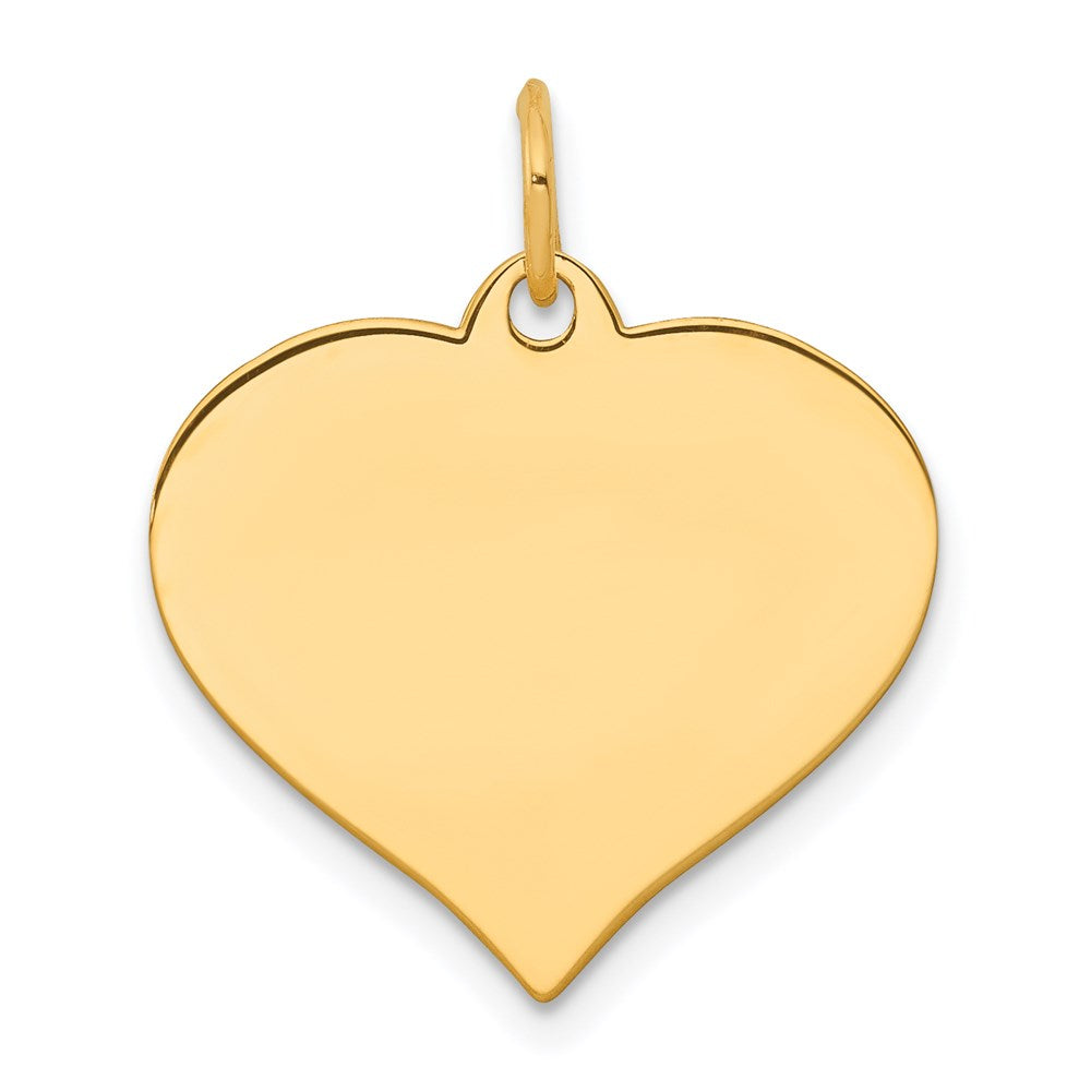 14k Plain .013 Gauge Engraveable Heart 19x Disc Charm