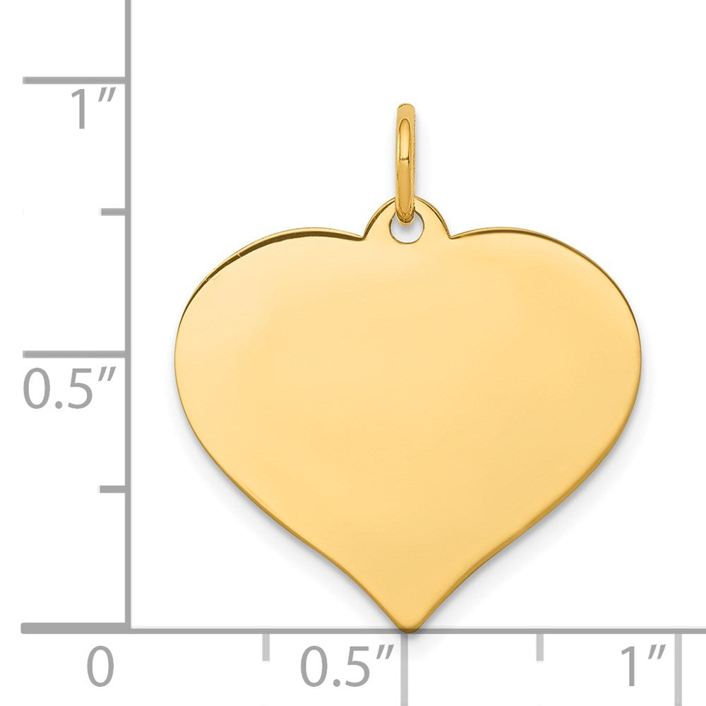 14k Plain .011 Gauge Engraveable Heart 21x Disc Charm