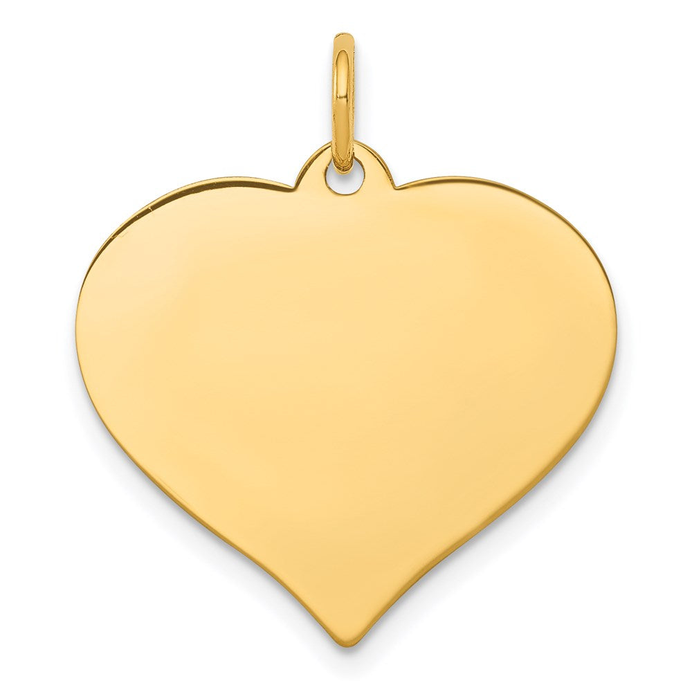 14k Plain .013 Gauge Engraveable Heart 21x Disc Charm