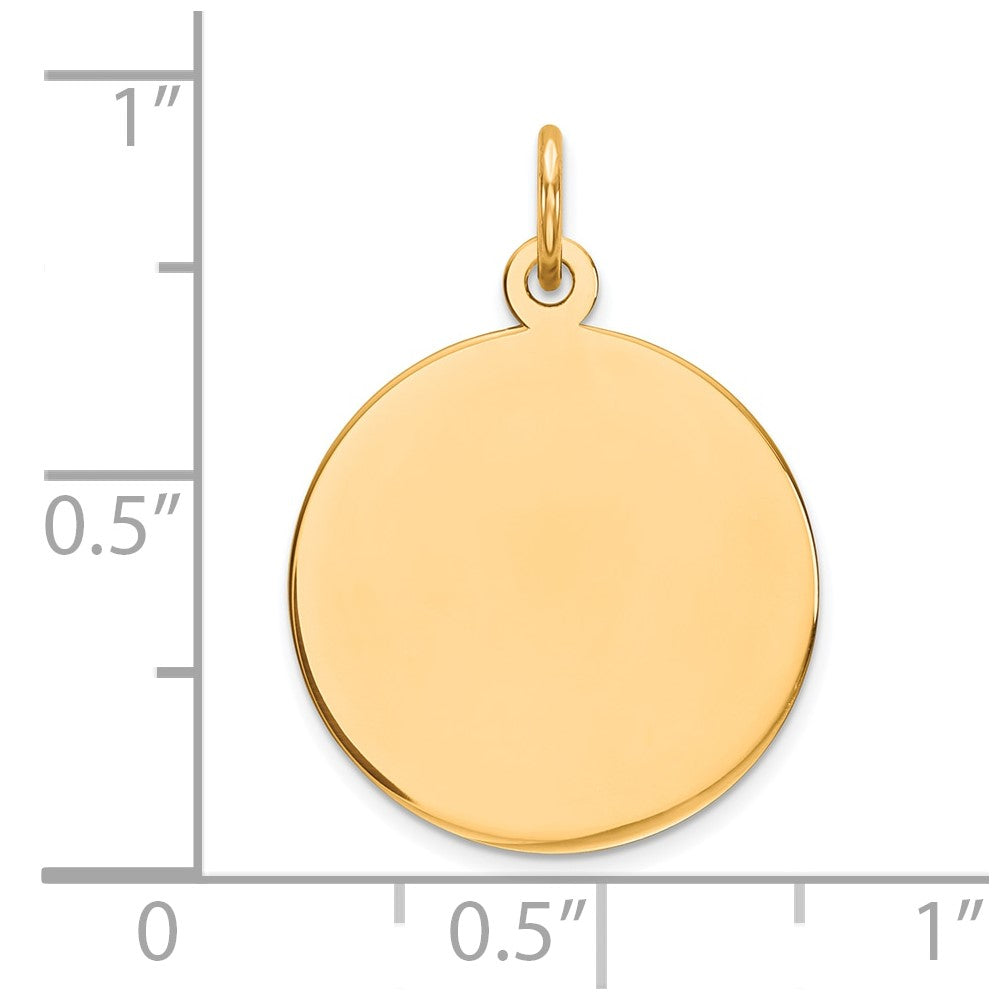 14k Plain .027 Gauge Round Engravable Disc Charm