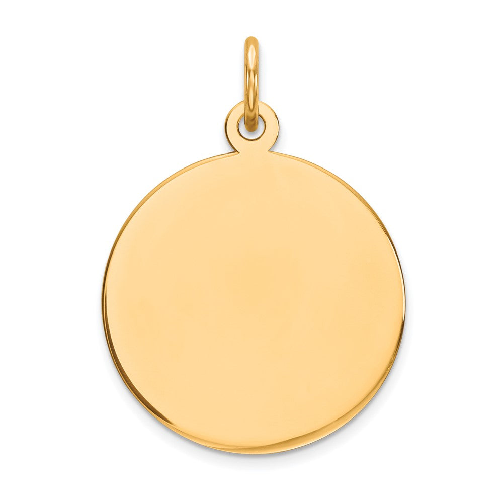 14k Plain .027 Gauge Round Engravable Disc Charm