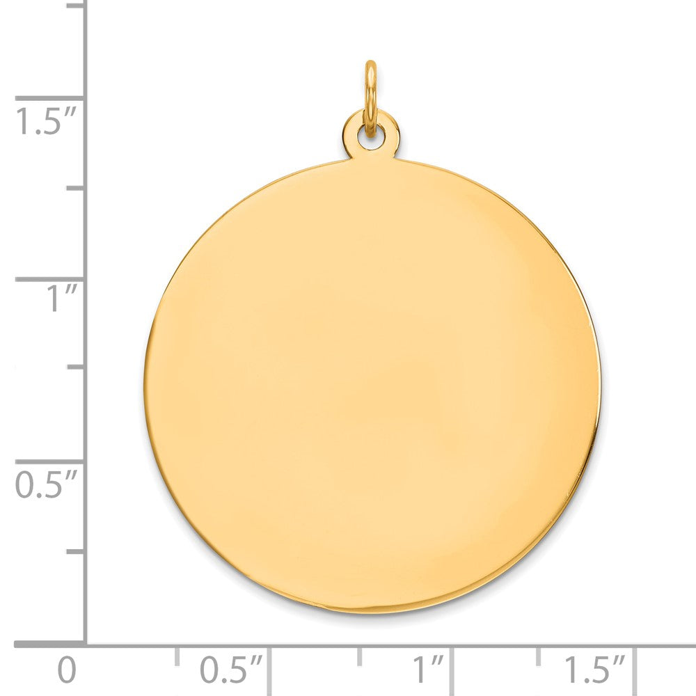 14k Plain .035 Gauge Round Engravable Disc Charm