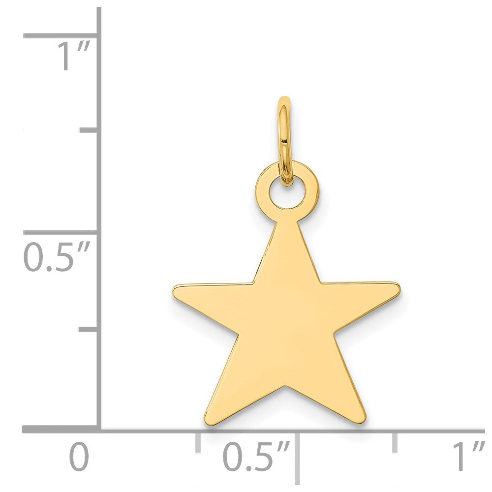 14K Plain .027 Gauge Engravable Star 17x Disc Charm
