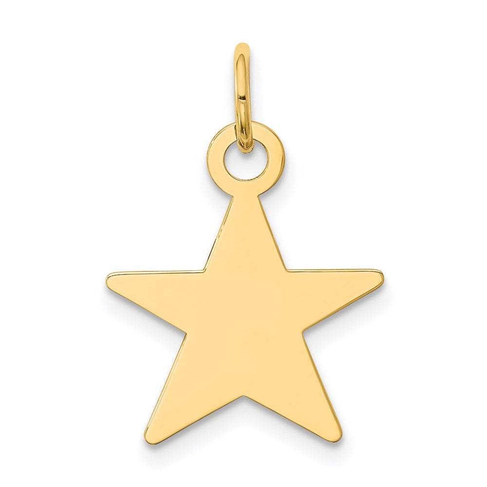 14K Plain .018 Gauge Engravable Star 17x Disc Charm