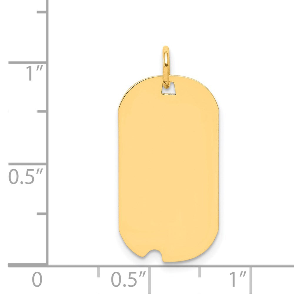 14k Plain .018 Gauge Engravable 25x Dog Tag with Notch Disc Charm