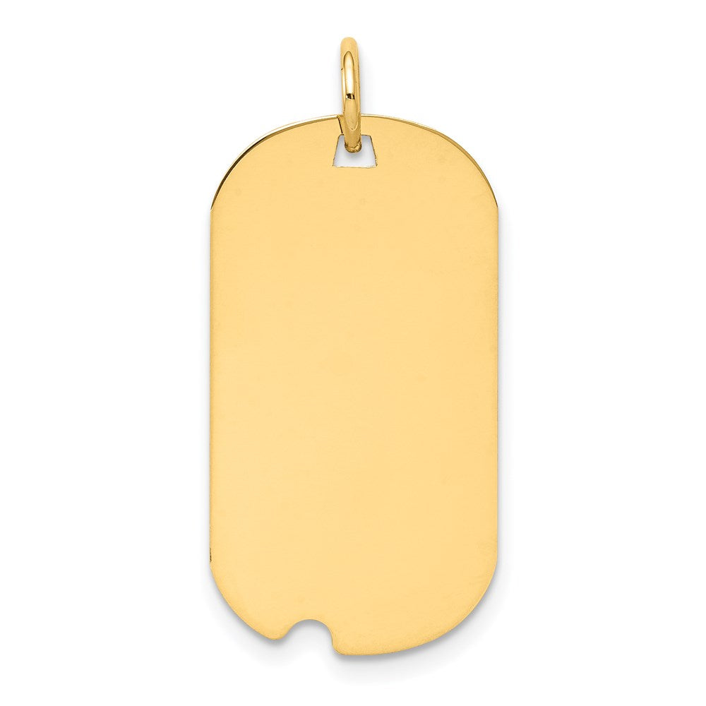 14k Plain .009 Gauge Engraveable 26x Dog Tag with Notch Disc Charm