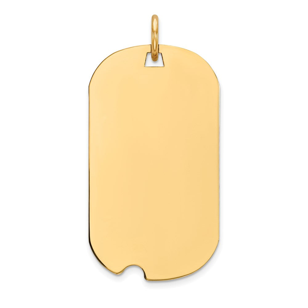 14k Plain .011 Gauge Engraveable 27x Dog Tag with Notch Disc Charm