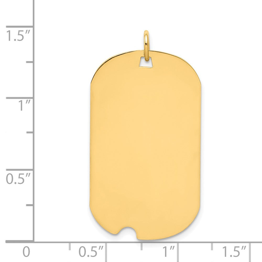 14k Plain .018 Gauge Engraveable 33x Dog Tag with Notch Disc Charm