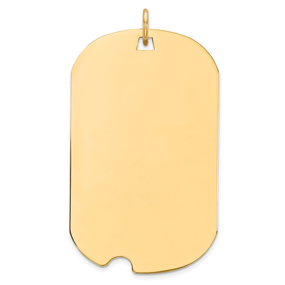 14k Plain .035 Gauge Engraveable 35x Dog Tag with Notch Disc Charm