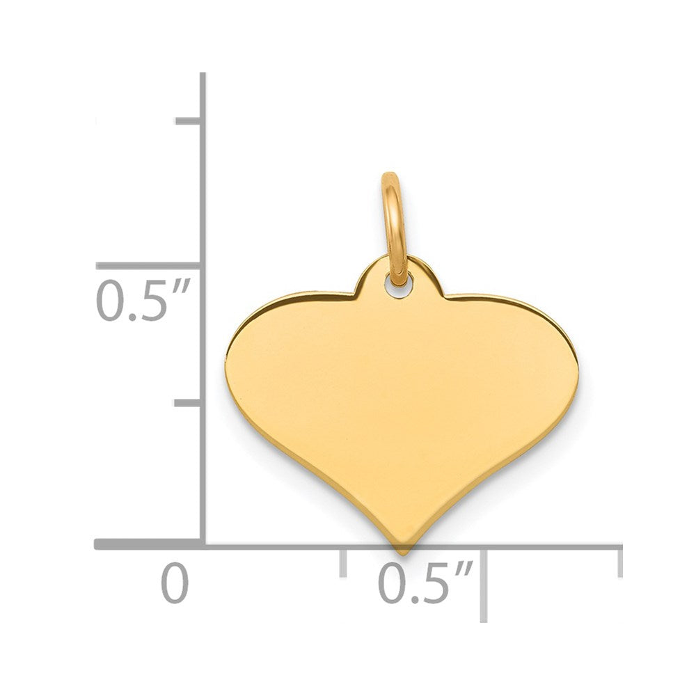 14k Plain .027 Gauge Engraveable Heart 13x Disc Charm