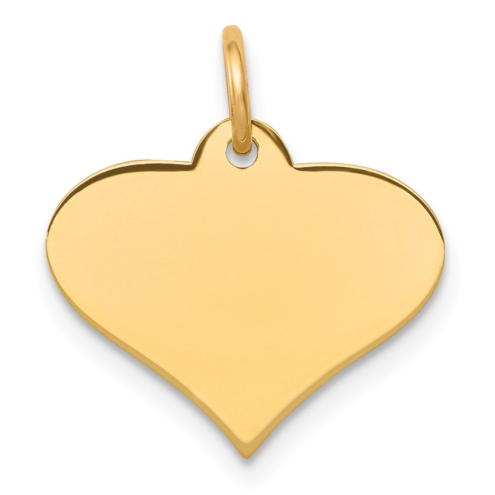14k Plain .018 Gauge Engraveable Heart 13x Disc Charm