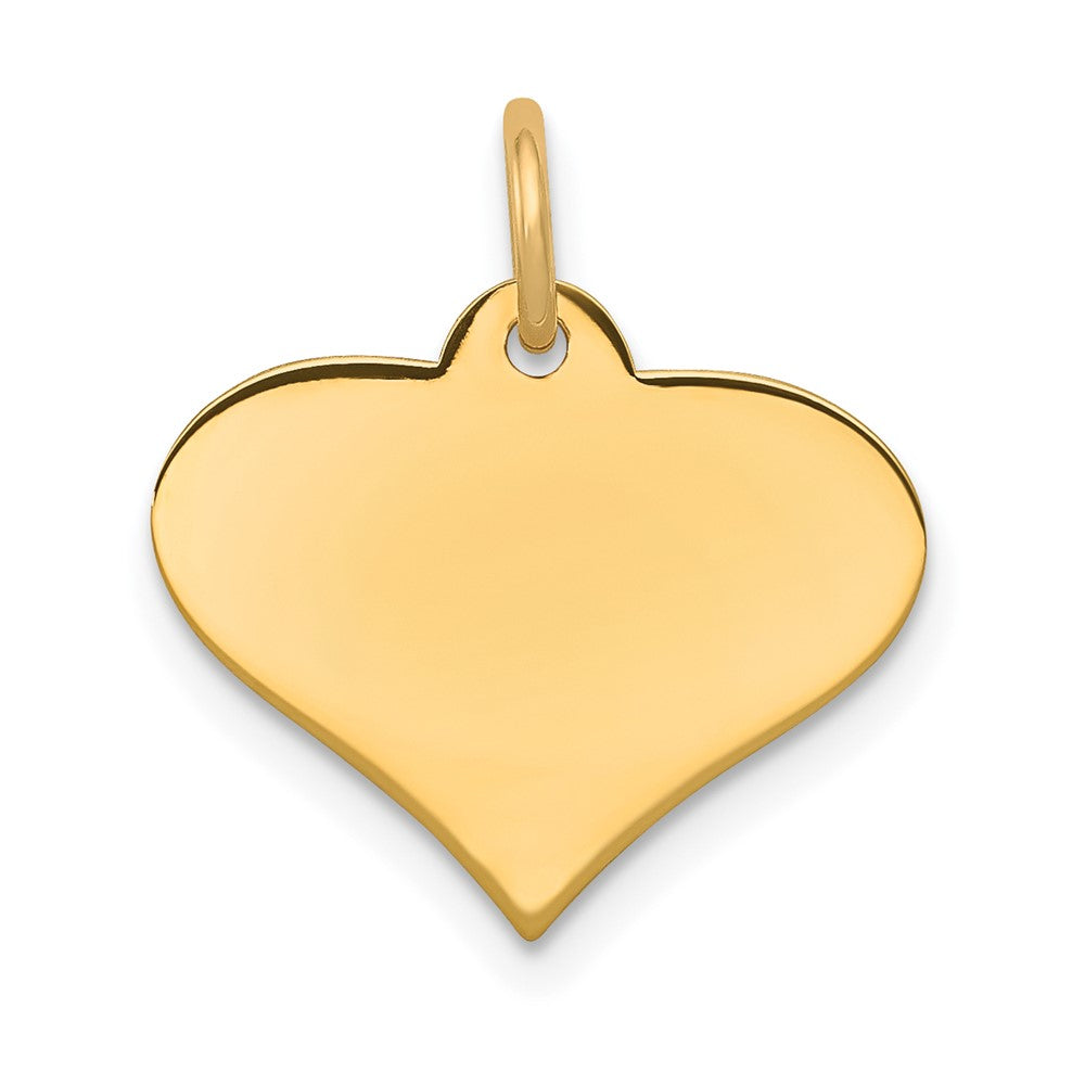 14k Plain .035 Gauge Engraveable Heart Disc Charm