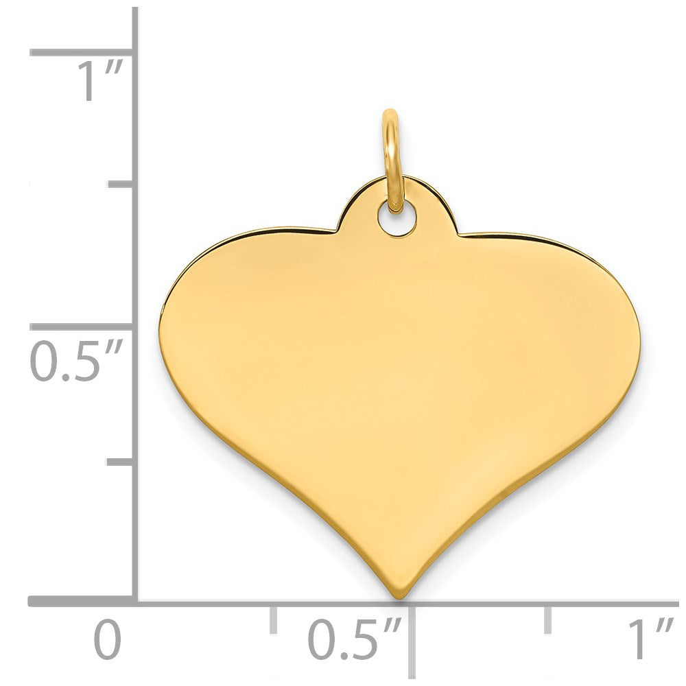 14k Plain .013 Gauge Engraveable Heart 22x Disc Charm
