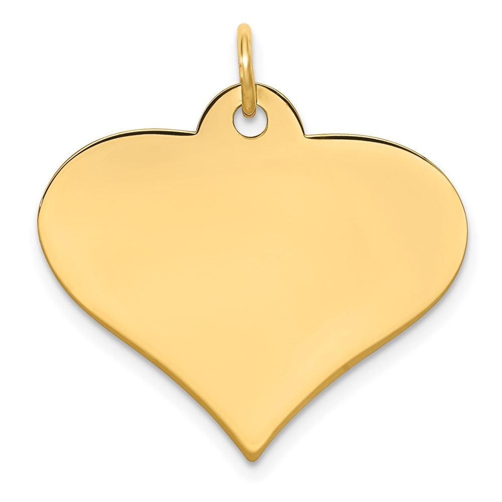 14k Plain .013 Gauge Engraveable Heart 22x Disc Charm