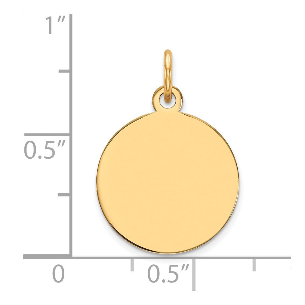14k Plain .011 Gauge Round Engravable Disc Charm