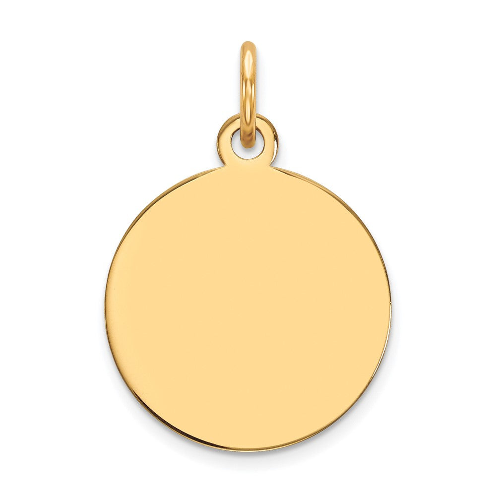 14k Plain .011 Gauge Round Engravable Disc Charm