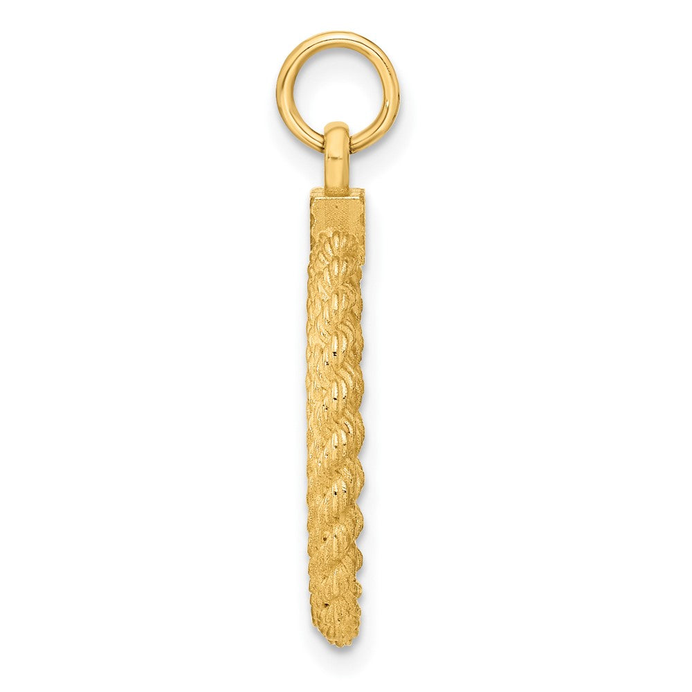 14k Plain .013 Gauge Round Engravable 20.3x Disc with Rope Edge Charm