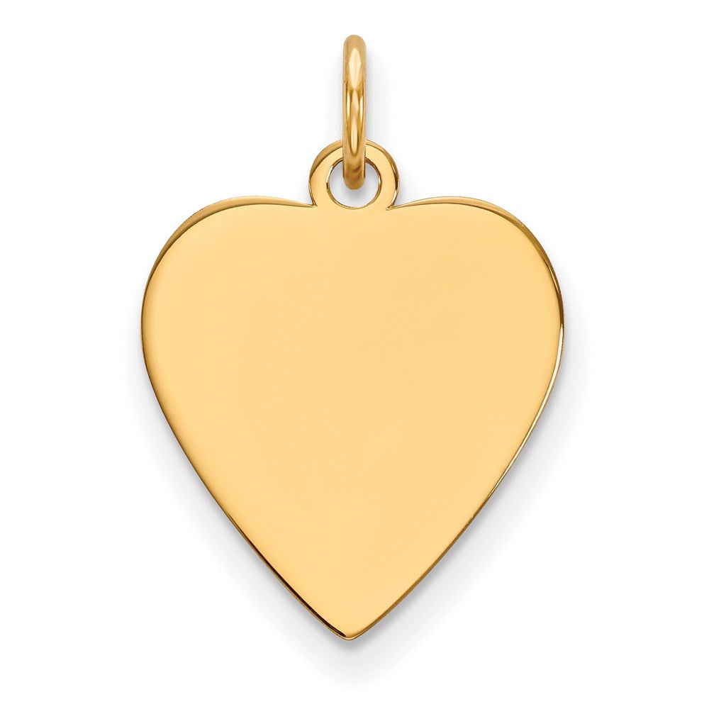 14k Plain .035 Gauge Heart Engravable 17x Disc Charm