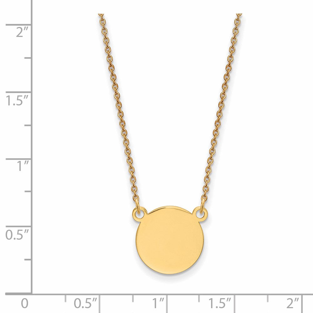 14k Plain .018 Gauge Circular Engravable Disc Necklace