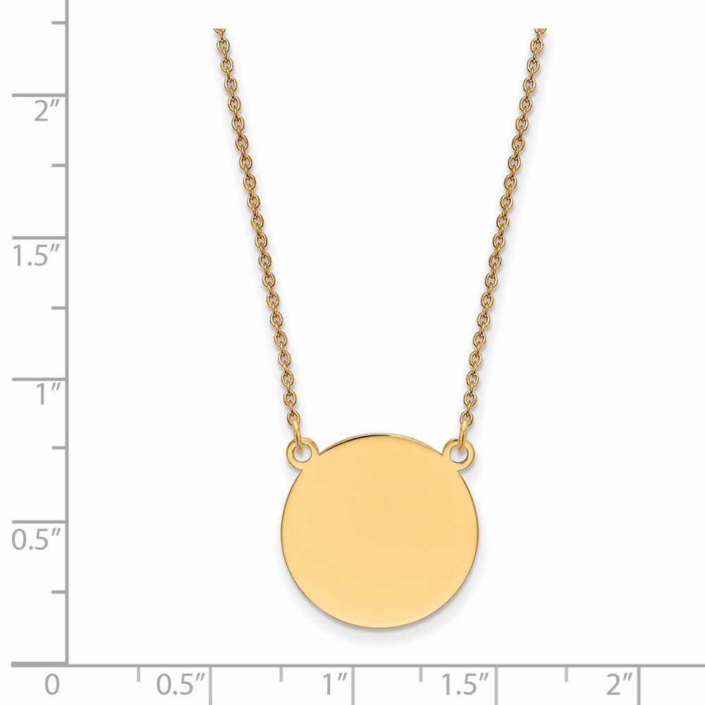 14k Plain .027 Gauge Circular Engravable Disc Necklace