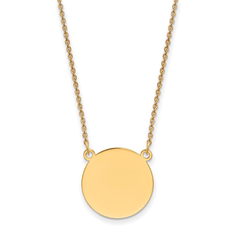 14k Plain .018 Gauge Round Engravable 17x Disc Necklace
