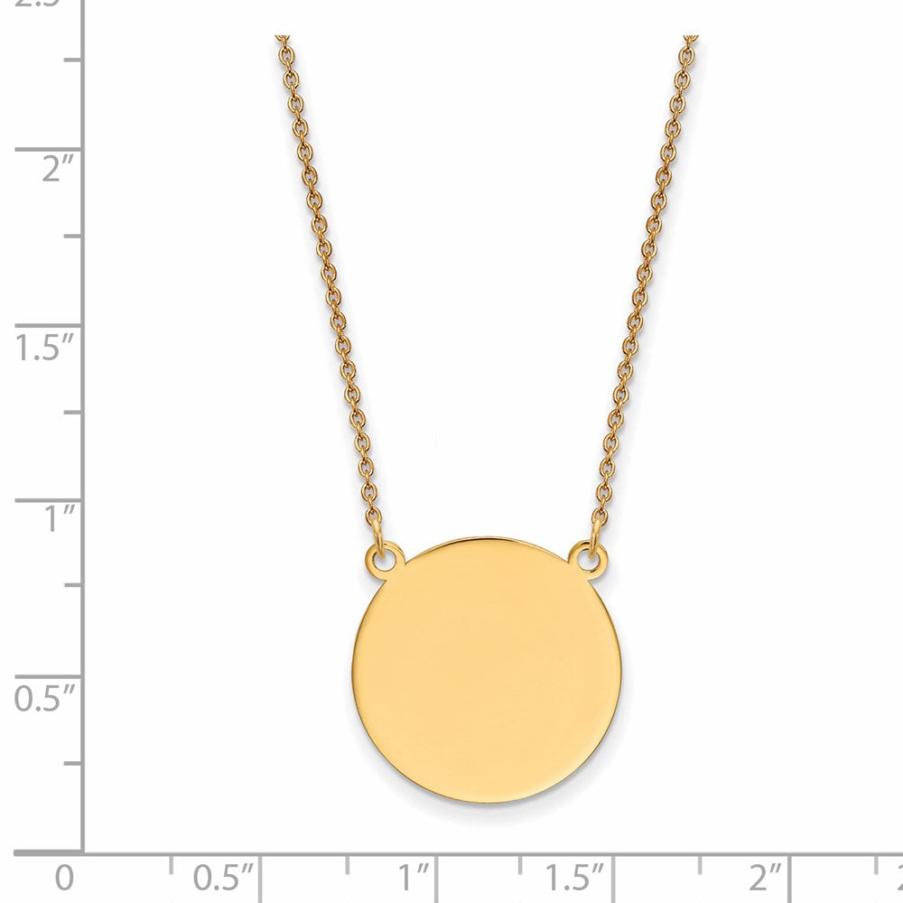 14k Plain .018 Gauge Round Engravable 19x Disc Necklace