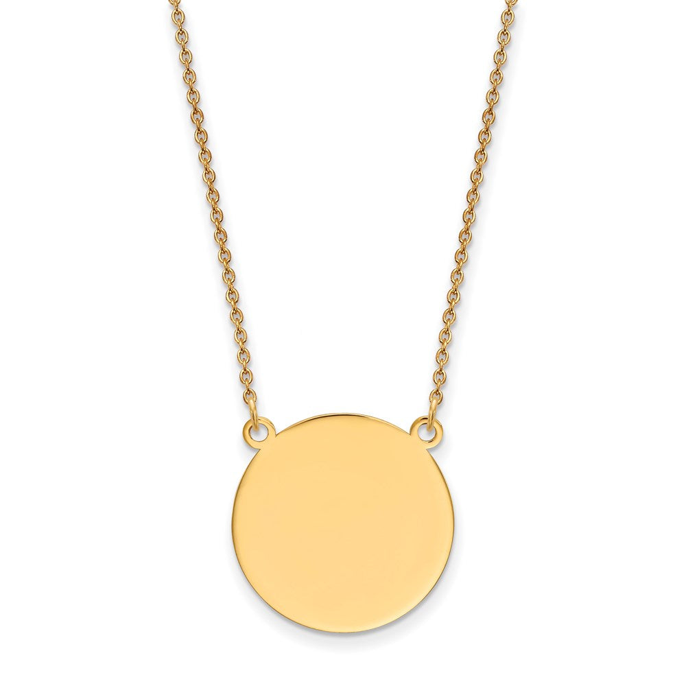 14k Plain .027 Gauge Circular Engravable Disc Necklace