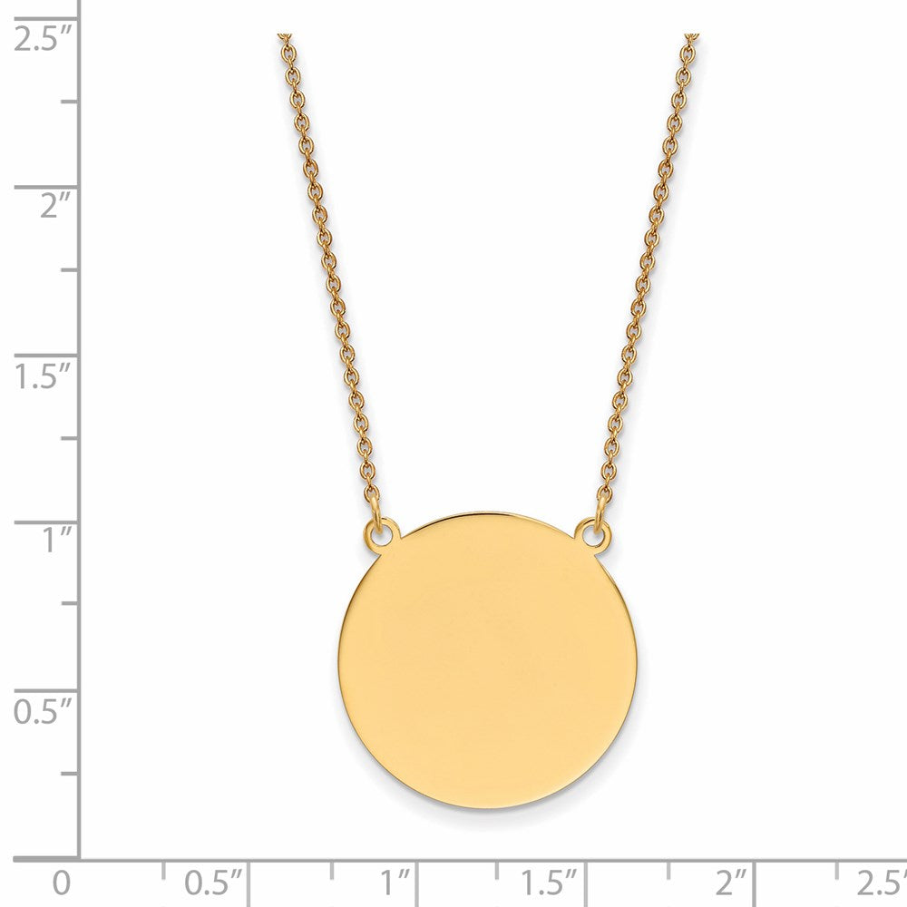 14k Plain .018 Gauge Round Engravable 22x Disc Necklace
