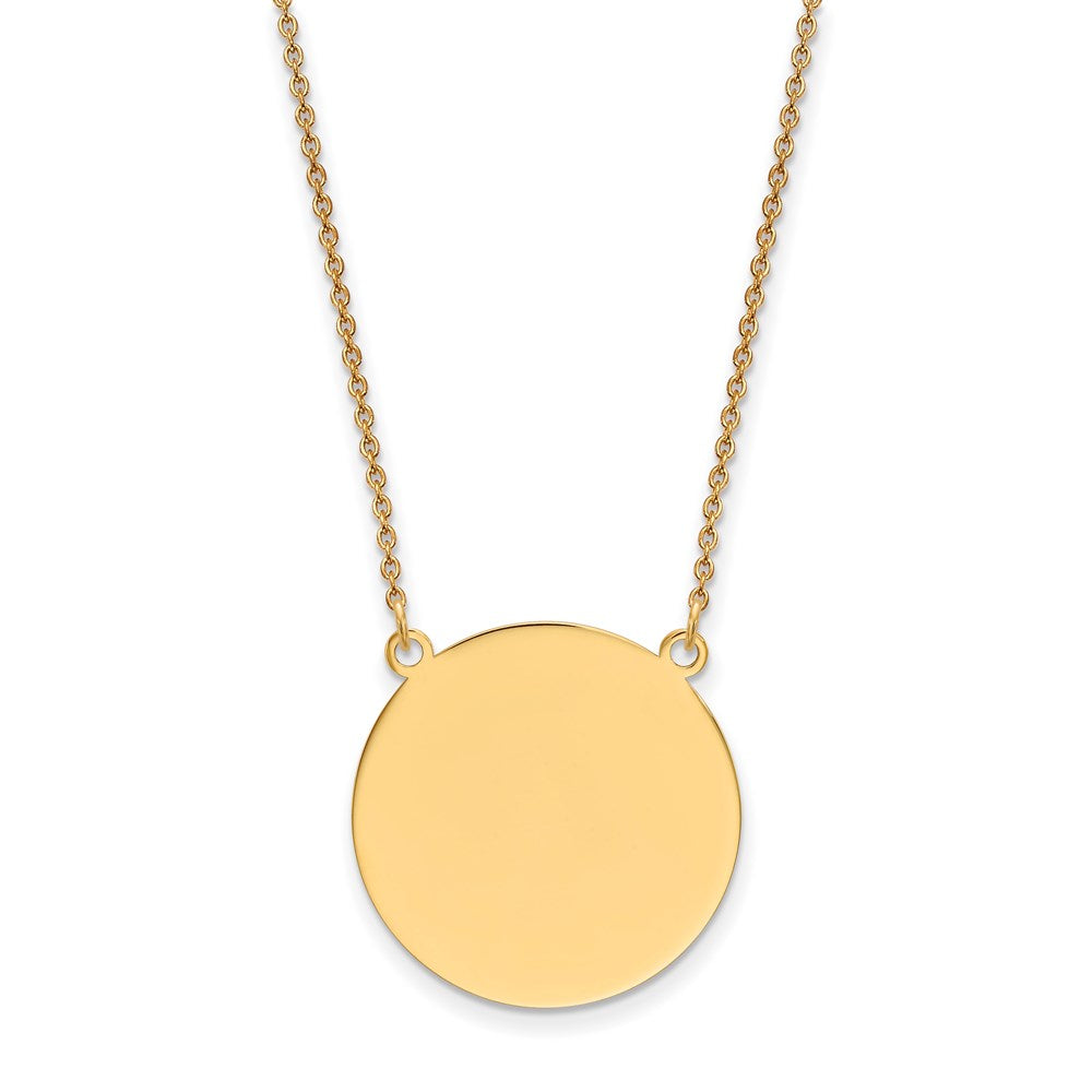 14k Plain .018 Gauge Round Engravable 22x Disc Necklace
