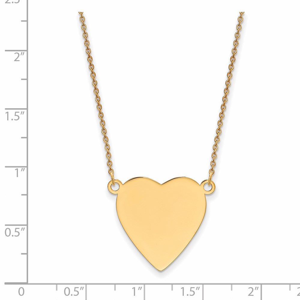 14k Plain .018 Gauge Heart Engravable 21x Disc Necklace
