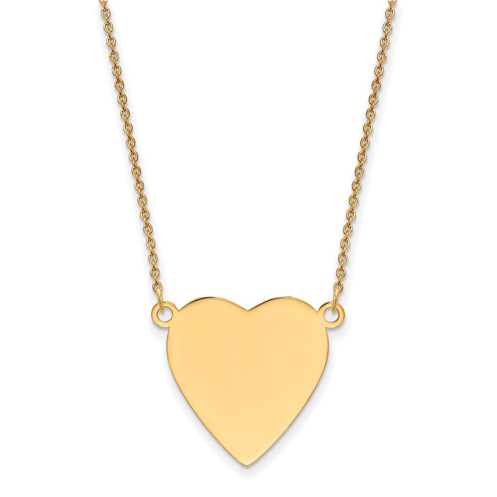 14k Plain .018 Gauge Heart Engravable Disc Necklace