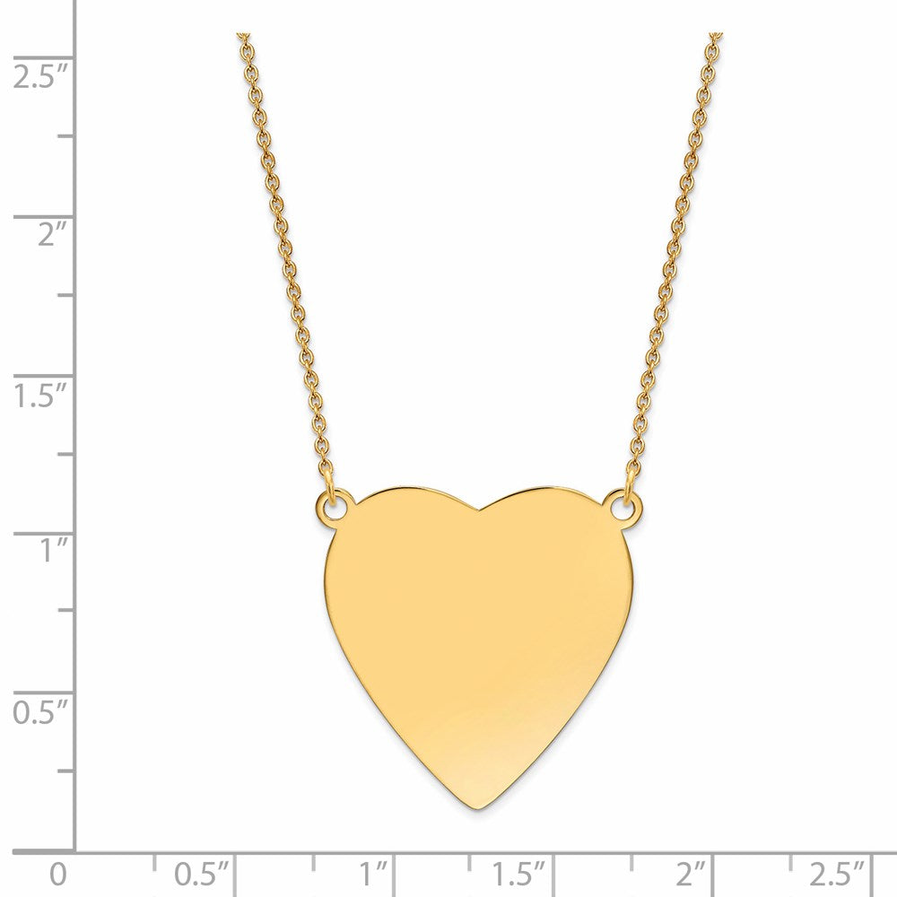 14k Plain .018 Gauge Heart Engravable 27x Disc Necklace