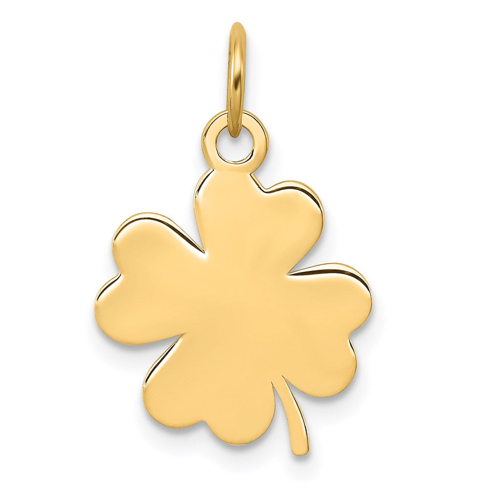 14k Plain .018 Gauge Engravable Clover 16x Disc Charm