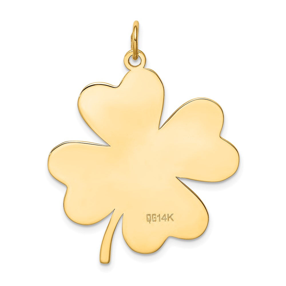 14k Plain .018 Gauge Engravable Clover 32x Disc Charm