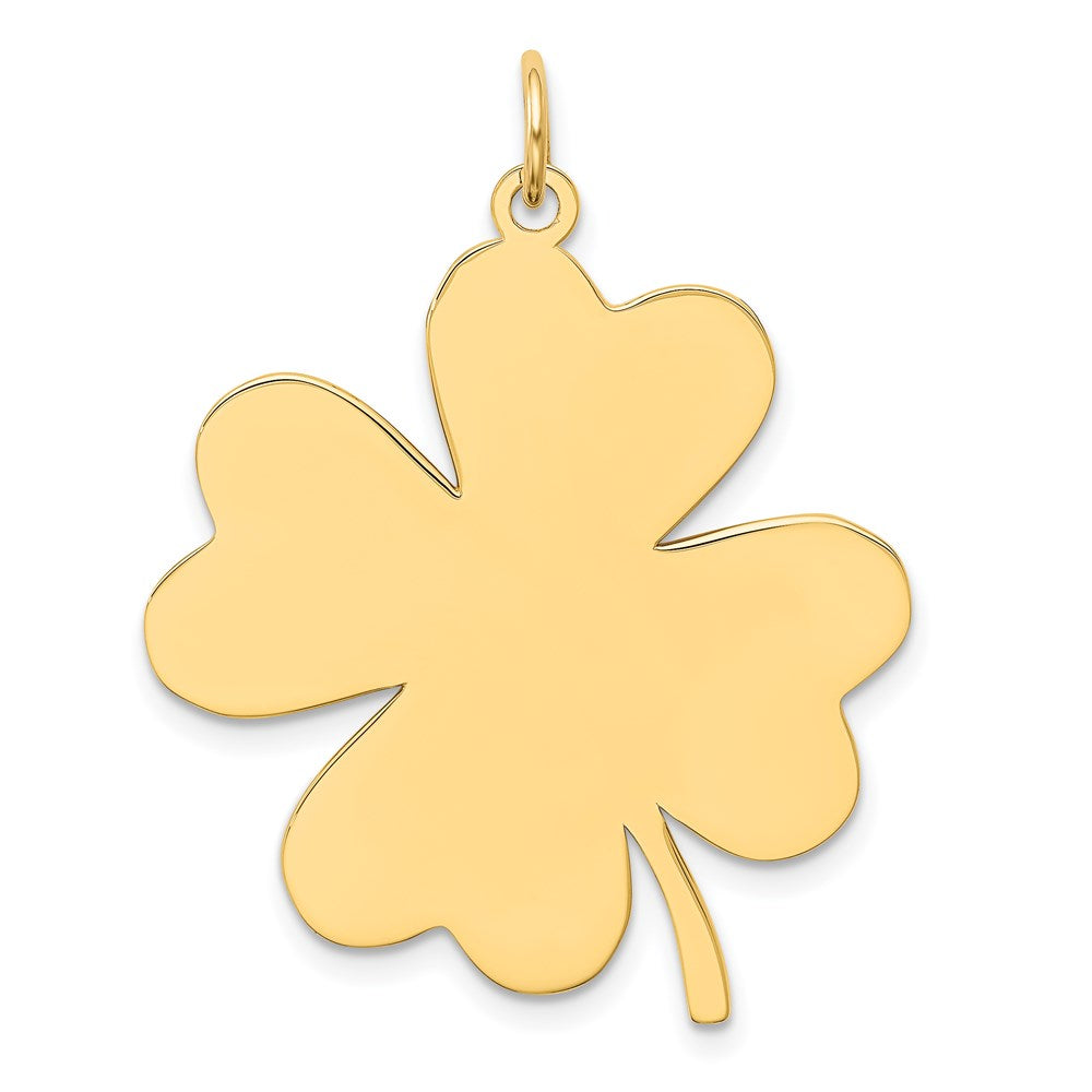14k Plain .018 Gauge Engravable Clover 32x Disc Charm