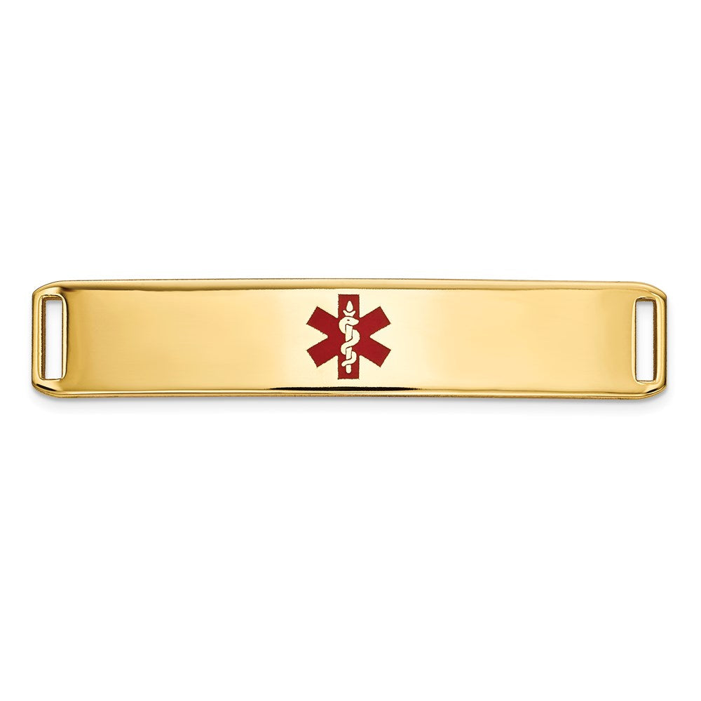 14K 38x Centered Red Epoxy Enameled Medical ID Plate # 819