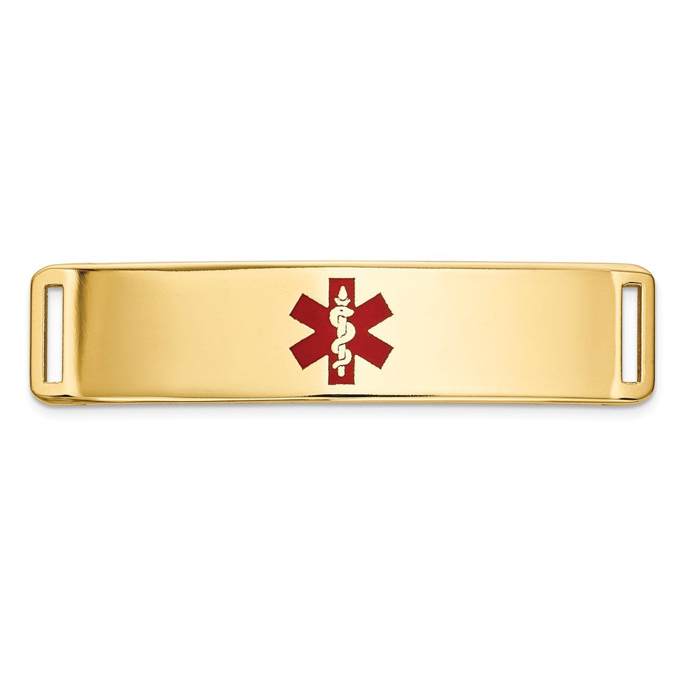 14K 39x Centered Red Epoxy Enameled Medical ID Plate # 820
