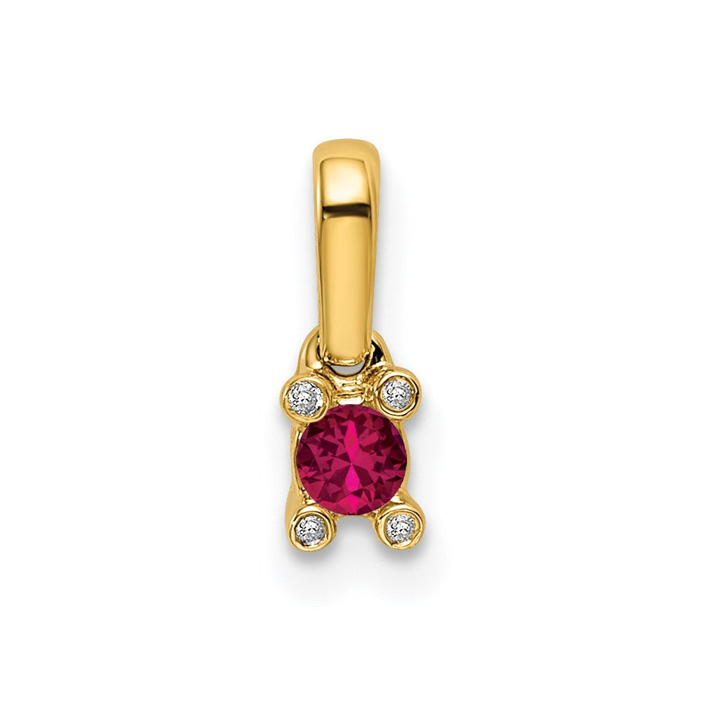 14K Family Jewelry Geniune Stone & Diamond Set Pendant