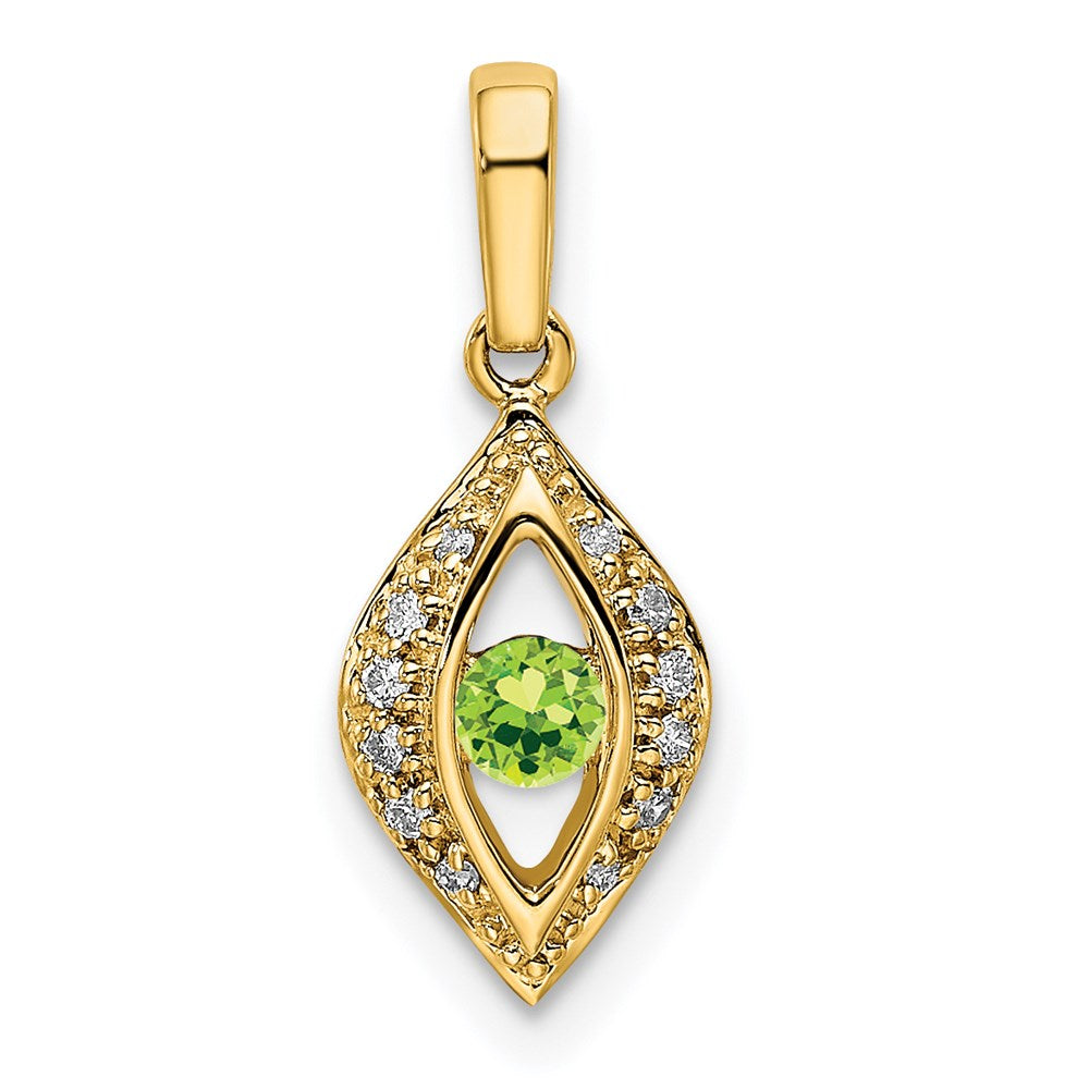 14KY Family Jewelry Genuine Stone & Diamond Set Pendant