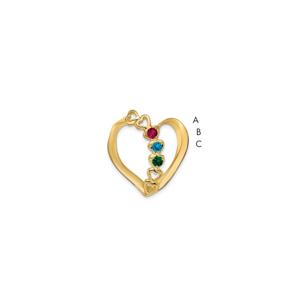 14k Genuine 3 Stone Mother's Slide