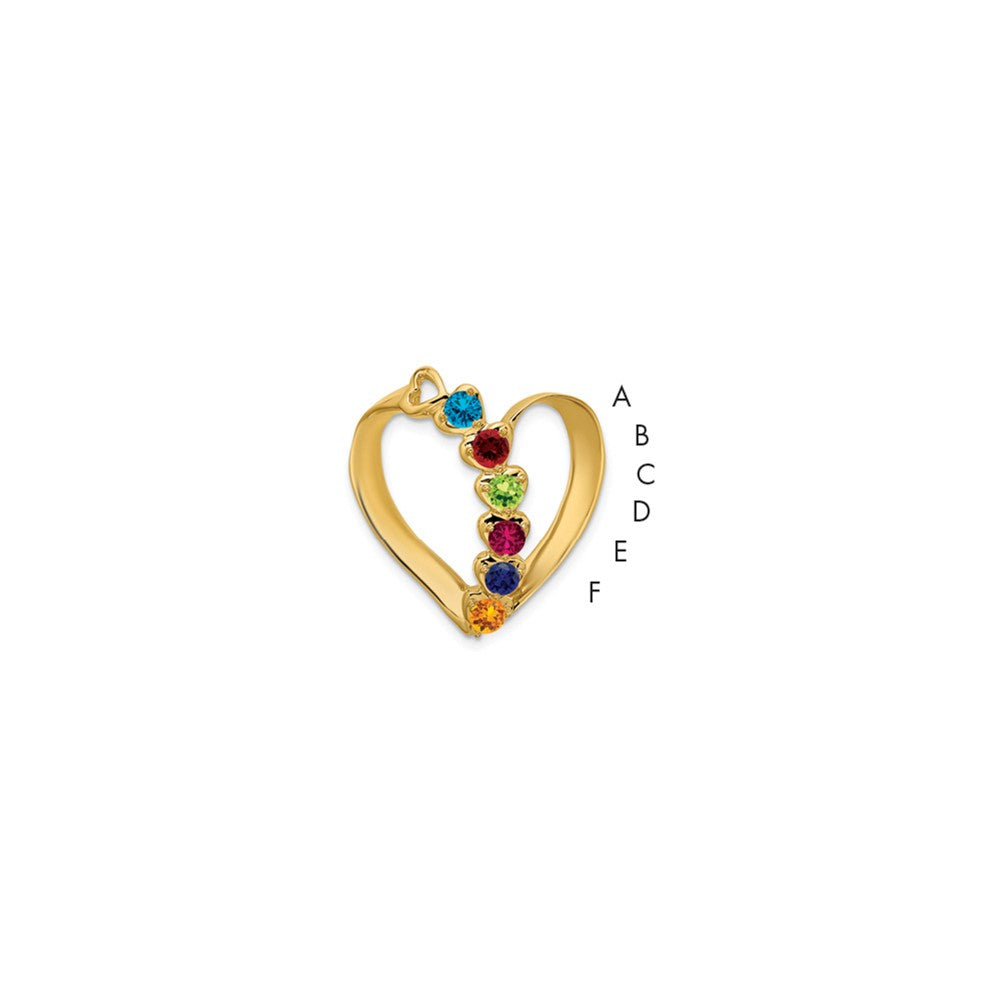 14k Genuine 6 Stone Mother's Slide
