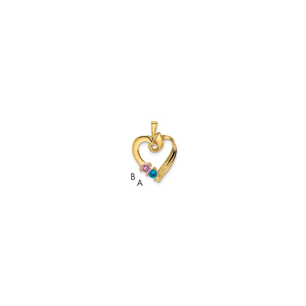 14k 2 Genuine Stone Family Pendant